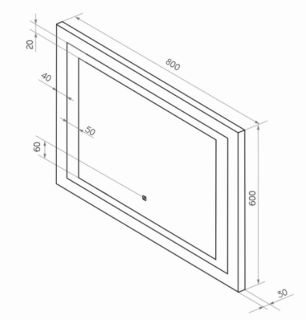 Зеркало с подсветкой Continent Quattro ЗЛП572 с сенсорным выключателем 80см
